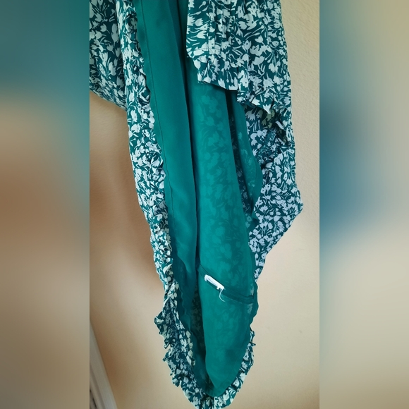 Lucky Brand Green White Floral Parisian Chic Button Down Dress - Picture 4 of 6